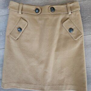 Club Monaco Women's tan beige wool short skirt size 4